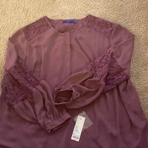 NWT Apt 9 Purple Lace Blouse 2X